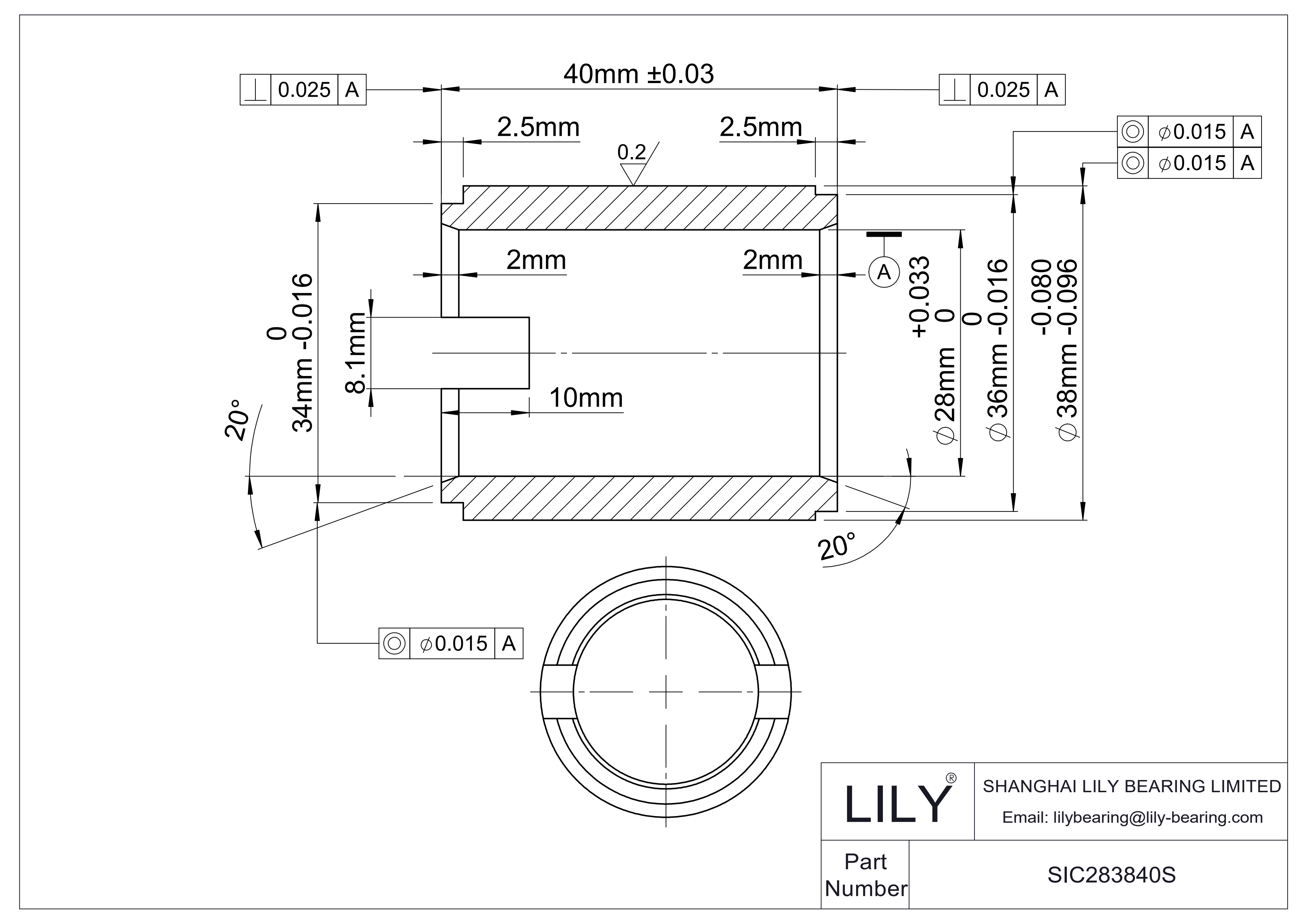 SIC283840S Componentes de carburo de silicio (Sic) cad drawing